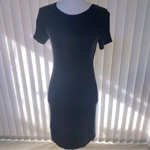 Worthington Dark Grey Knit Short Sleeve Stretch Sweater Dress